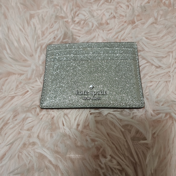 kate spade Handbags - Kate Spade Silver Glitter Card Holder